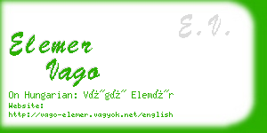 elemer vago business card